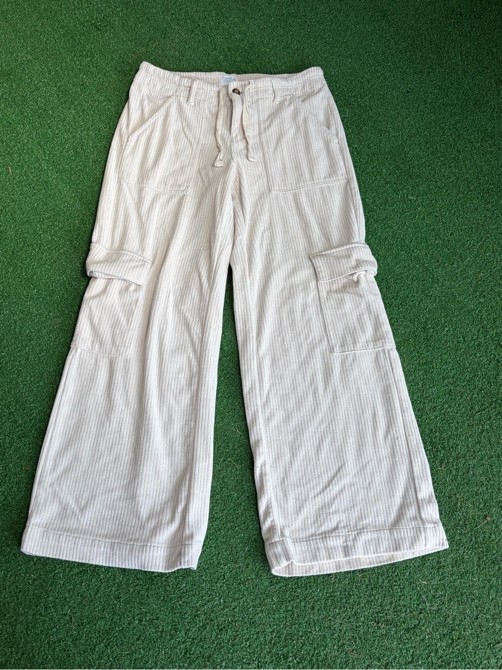 Time and Tru Light Beige Knit Wide Leg Pants
